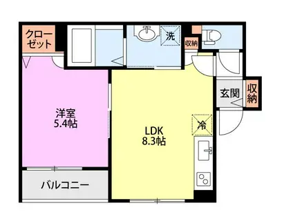 王子本町1丁目AP(1LDK/3階)の間取り写真
