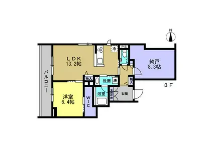 レフィシア(1SLDK/3階)の間取り写真