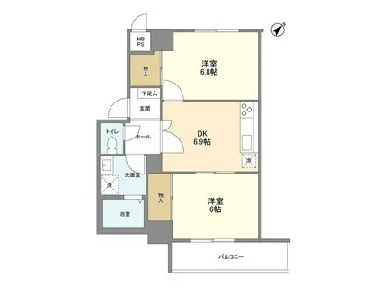 メゾン・ド・アストラ(2DK/8階)の間取り写真