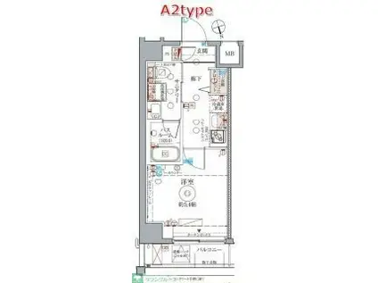 クレヴィスタ高円寺(1K/2階)の間取り写真