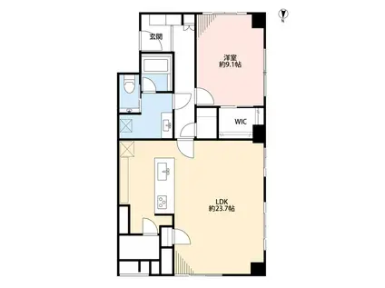 一番町パークマンション(1LDK/6階)の間取り写真