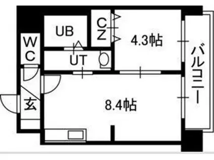 PRIME URBAN北11条(1LDK/7階)の間取り写真