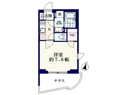 ラヴィエール(1K/1階)の間取り写真