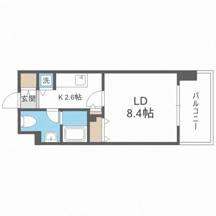 レジディア北3条(1K/5階)の間取り写真