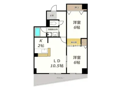 ヴォーヌング堂ヶ芝(2LDK/4階)の間取り写真