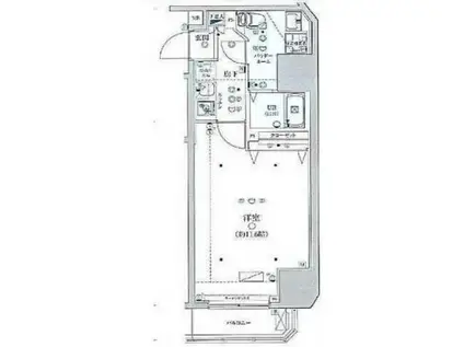 ジェノヴィア渋谷笹塚スカイガーデン(1K/1階)の間取り写真