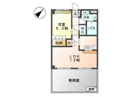 ストロベリー(1LDK/1階)の間取り写真