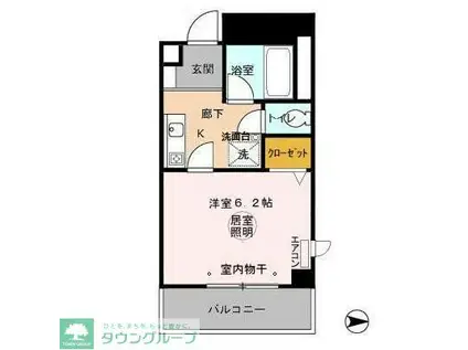 GMウエストハイツ(1K/4階)の間取り写真