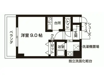 サワー・ドゥ白鷺(1K/3階)の間取り写真
