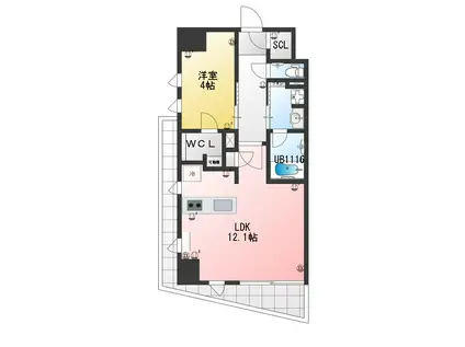 デュオステージ浦安(1LDK/3階)の間取り写真