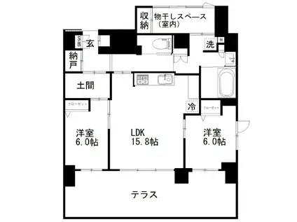 オーギュメント牛込神楽坂(2SLDK/1階)の間取り写真
