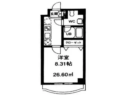 ボヌール大久保(1K/2階)の間取り写真