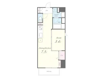 カーサトレンタ(1DK/3階)の間取り写真