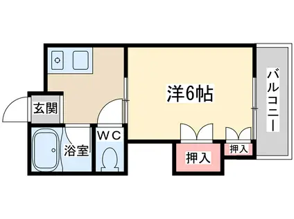 コレクション中崎1(1K/2階)の間取り写真