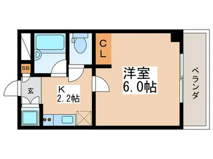 ベルパレス(1K/1階)の間取り写真