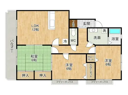 サンヒルズ守恒(3LDK/1階)の間取り写真