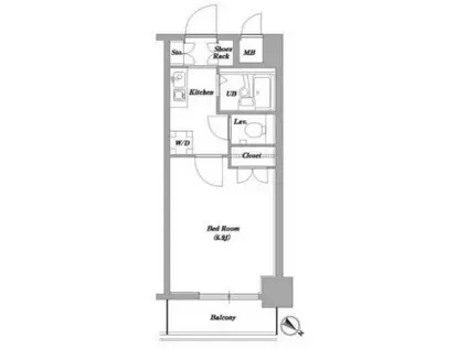 レジディア門前仲町(1K/11階)の間取り写真