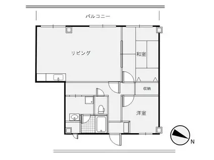 パークヒルズ堀之内(2LDK/3階)の間取り写真