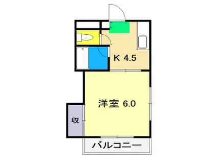 ハイツ森本(1DK/3階)の間取り写真