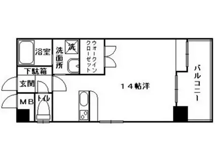 シティハイツ宇品(ワンルーム/9階)の間取り写真