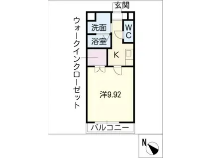 パルティール(1K/1階)の間取り写真