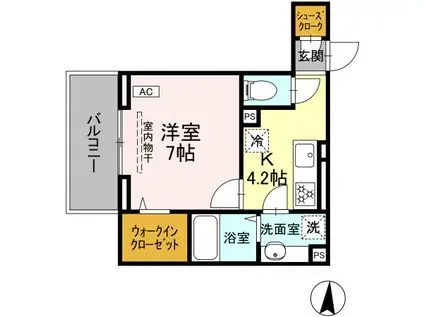 ディー パイナ 新羽町(1K/3階)の間取り写真