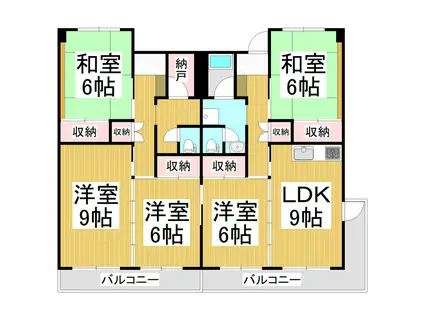 高田ハイツ(5LDK/2階)の間取り写真