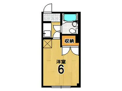 ハウスベルローズ(1K/2階)の間取り写真