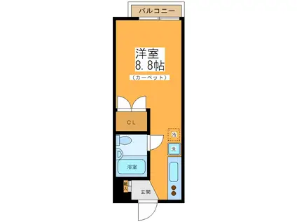 パークヴィラ パートI(ワンルーム/2階)の間取り写真