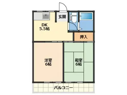 上山マンション(2DK/2階)の間取り写真