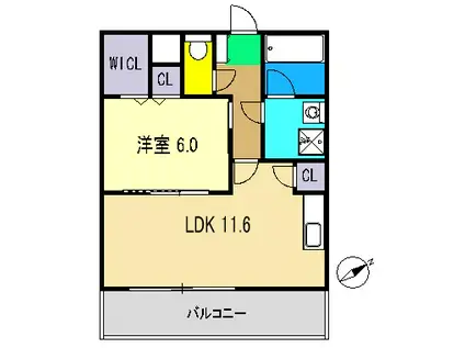 マリベールフォンテ(1LDK/3階)の間取り写真