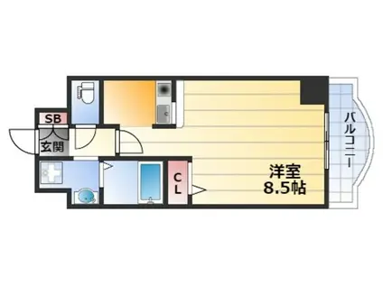 ノルデンハイム新大阪II(ワンルーム/8階)の間取り写真