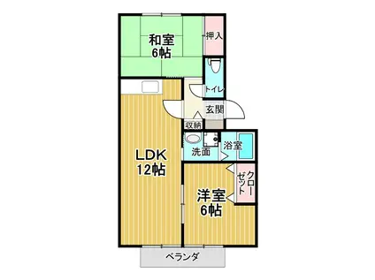 サンガーデン吉田(2LDK/2階)の間取り写真