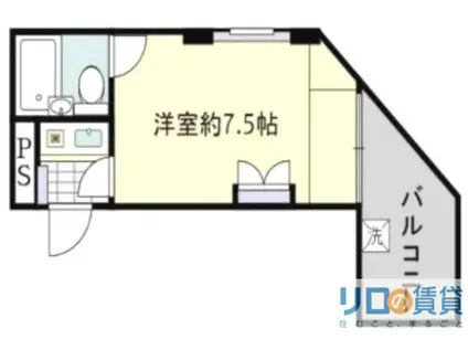 グロースハイツ東三国(1K/4階)の間取り写真