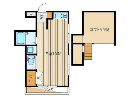 サンパル東伏見(ワンルーム/2階)の間取り写真