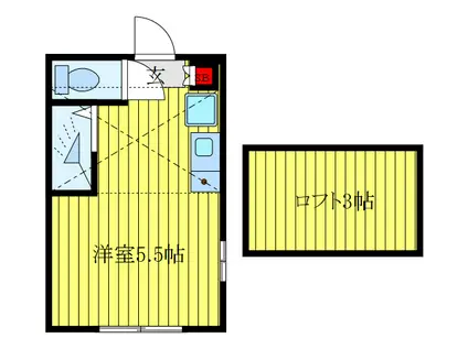 スマイルホーム王子(ワンルーム/2階)の間取り写真