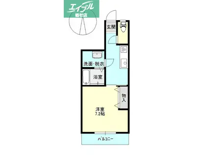 ＪＲ吉備線 東総社駅 徒歩2分 2階建 築10年(1K/1階)の間取り写真