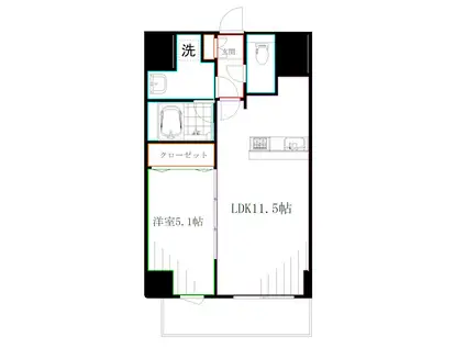 VILLA DOUCEUR(1LDK/9階)の間取り写真