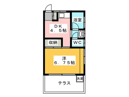 コーポエクセル(1DK/1階)の間取り写真