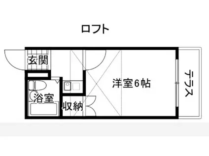ジョイパレス新在家(1K/2階)の間取り写真