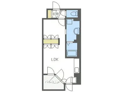 UURコート札幌南3条プレミアタワー(ワンルーム/14階)の間取り写真
