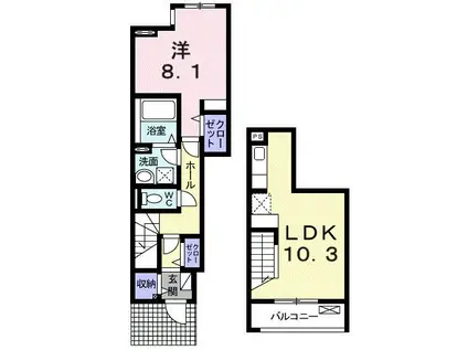 マーブルハウス(1LDK/1階)の間取り写真