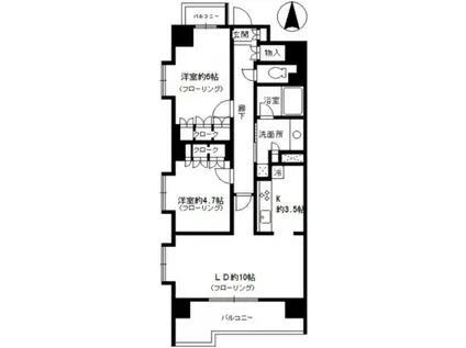 ザ・グランフォーリア西日暮里(2LDK/11階)の間取り写真