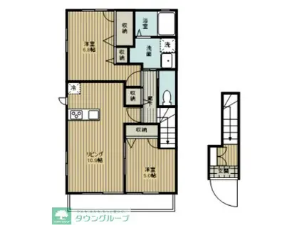 ネストガーデンイースト(2LDK/2階)の間取り写真