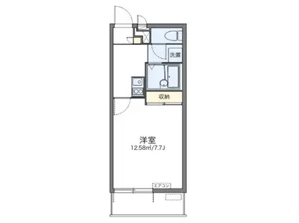 レオパレスグランディ朝日(1K/1階)の間取り写真