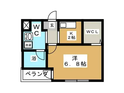 S-FORT西船橋(1K/2階)の間取り写真