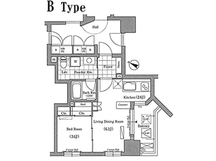 エルトストコウベ(1LDK/6階)の間取り写真
