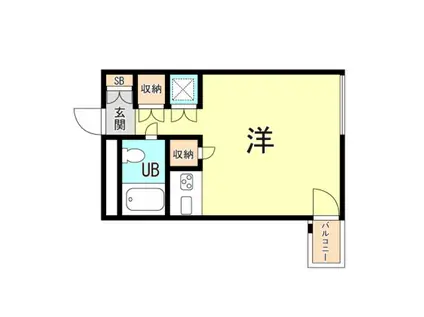 CUBE南塚口III(ワンルーム/2階)の間取り写真