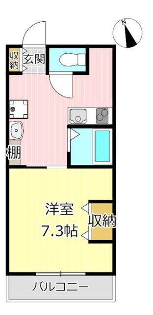 A-LIFE初生(1K/2階)の間取り写真