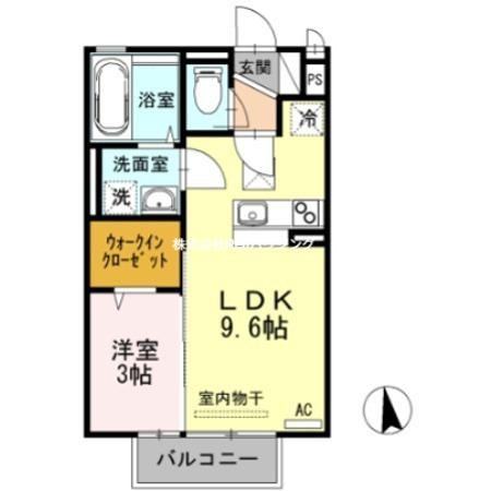 カーサ・フェリオ南佐古(1LDK/1階)の間取り写真
